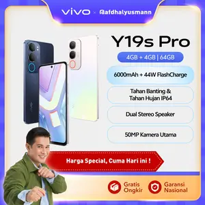 [AFDHAL APPROVED] vivo Y19s Pro (4/64) - 6000mAh + 44W FlashCharge, Tahan Banting Ekstrem, Tahan Hujan IP64, Dual Stereo Speaker, 50MP Kamera Utama, AI Erase 2.0