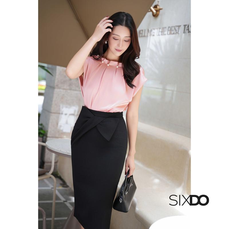 Áo lụa cổ ngọc cánh dơi SIXDO Silk Blouse