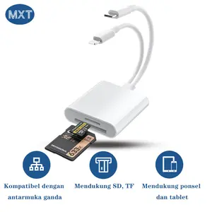 MXT 2 in 1 OTG Type-C Pembaca Kartu SD/ TF Memory Card Read OTG Adapter Untuk iPhone i Pad Transfer data laptop