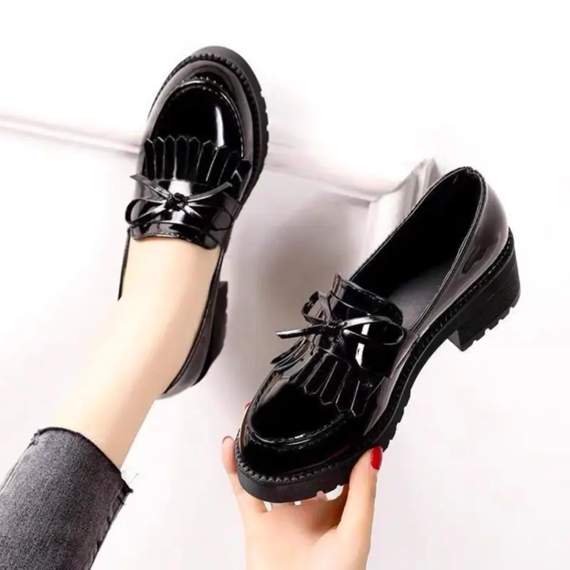 Sepatu Docmart Wanita Icis Terbaru Hak Datar Fashion Shoes Oxford Cewek Kasual Kerja Hitam Ootd Viral Kekinian 1989 Bisa Cod 5