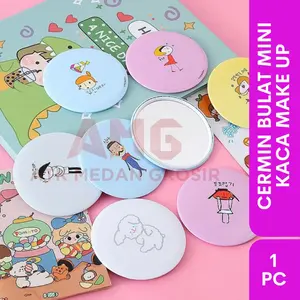CERMIN BULAT MINI KACA MAKE UP PORTABLE