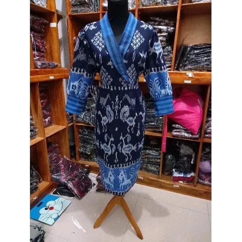 dress tenun iris - dress tenun pesta - dress sumba 2