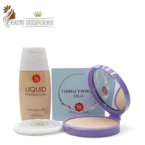Paket Viva Compact Powder Kuning Langsat 19g & Liquid Foundation 30ml - Bedak Padat dan Alas Bedak Yang Halus