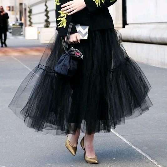 Rok tutu ruffle rok tile hitam ruffle rok putih tutu  Wanita Panjang Casual Dewasa wanita Muslim Hitam Maxi Kerja Scuba 0