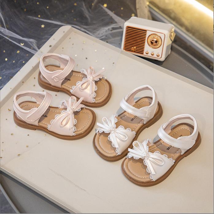 SẴN Dép Quai Hậu Quai Nơ Ren Phong Cách VinTage Cho Bé Gái Từ 2-13 Tuổi K019