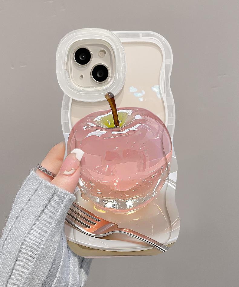 Case HP khusus untuk iPhone/OPPO/VIVO/Xiaomi/Redmi/Samsung/Infinix/Realme,Casing HP Gaya Manis & Cool Tema Apel Kristal Dengan Penyangga Ganda,|Stylish untuk Wanita Case HP khusus untuk iPhone/OPPO/VIVO/Xiaomi/Redmi/Samsung/Infinix/Realme,Casing HP Gaya Manis & Cool Tema Apel Kristal Dengan Penyangga Ganda,|Stylish untuk Wanita