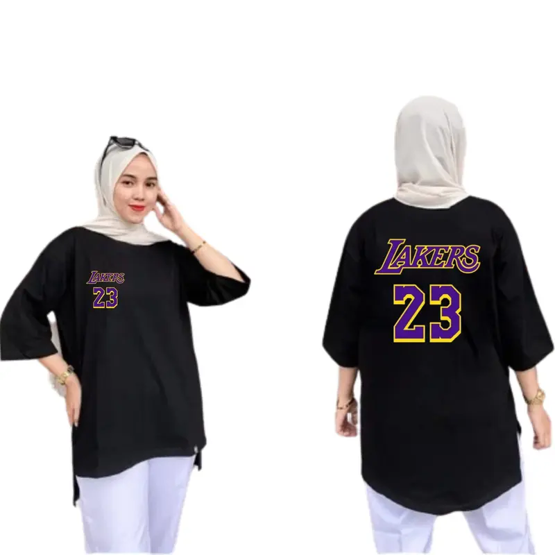 Kaos Oversize Wanita Angka Ukuran L XL Dan XXL Atasan Lembut 4