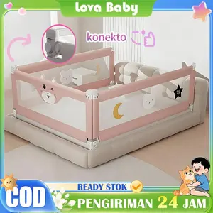 terbaru - baby bedrail rel safety guard pelindung tempat tidur pagar extra tall pembatas pengaman pagar kasur bayi tempat safety guard bedguard fence extra tall bedrail  pagar kids dijual per satu sisi