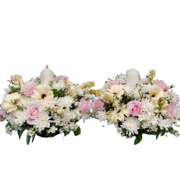 Gambar Bunga altar Bunga meja Bunga vas Rangkaian altar bunga fresh bunga lilin dari Gaby Bella Florist Kota Administrasi Jakarta Selatan Tokopedia