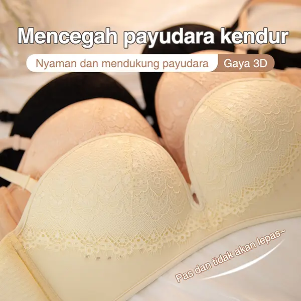 【Orifree】 Bh Push Up Bra Wanita Breathble Anti-slip Cup Tebal Cantik Tipis Busa bh  oversize 2