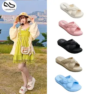 LushStep Sandal Wanita Kekinian Tali Silang Flat Shoes Korea Bahan EVA Nyaman Anti Slip Size 36-40 - Sendal