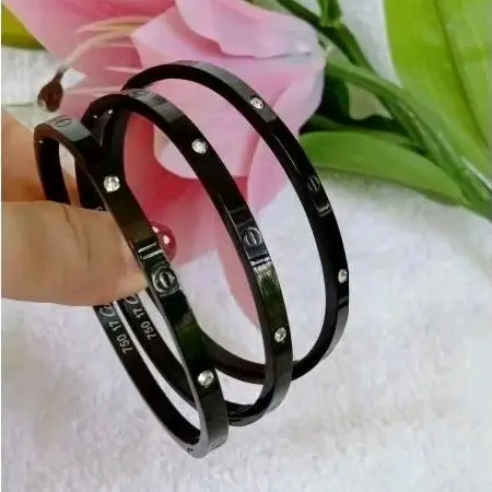 Gelang Titanium Bangle Slim Model Nagita Mewah Elegan Aksesoris Wanita Antikarat Bracelets 6