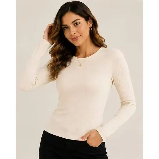 Blusa Térmica Feminina Canelada Peluciada Segunda Pele Manga Longa Quentinha Inverno888