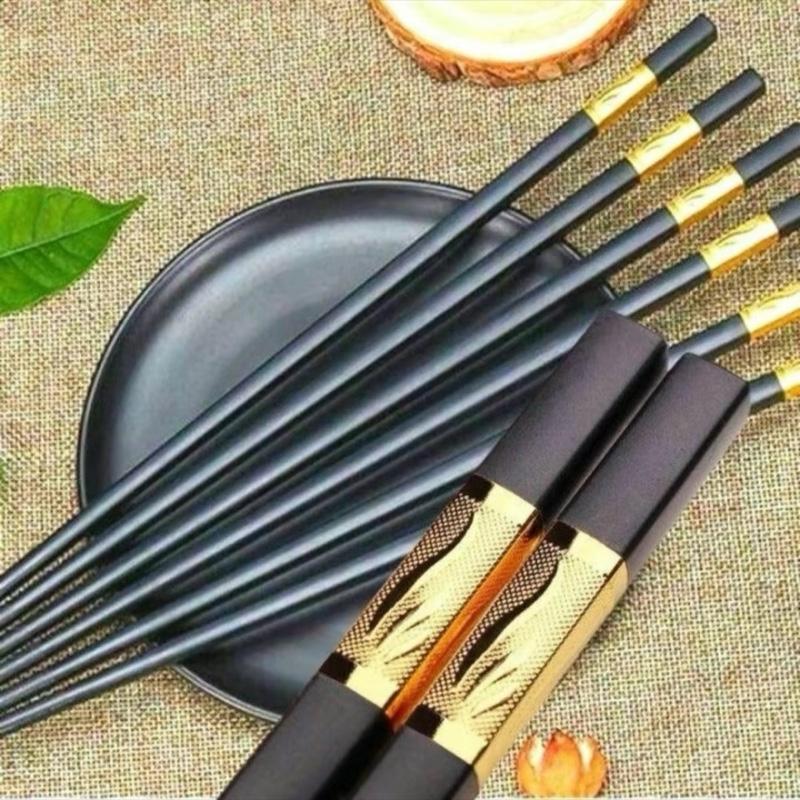 50 đôi Đũa Mạ Vàng Đũa mạ vàng 50 đôi Hàn Quốc Nhựa Đen Nhật Cao Cấp Chống Trơn…