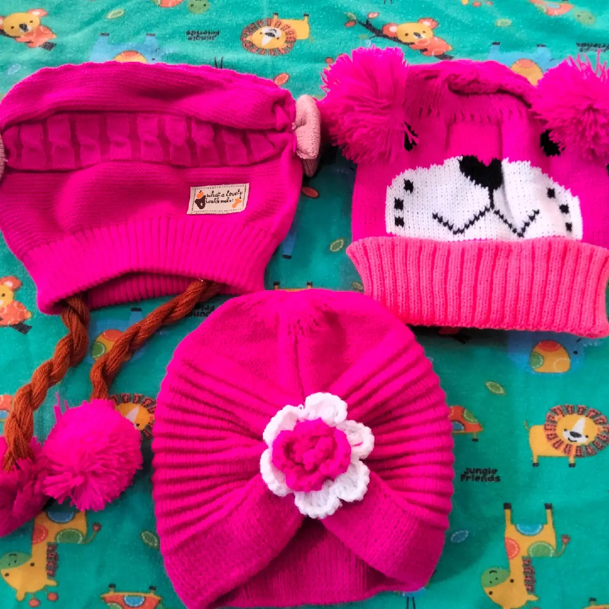kupluk bayi free bordir dapat 3 pcs Bayi Cewek Nyaman Berpori Lembut Baru lahir Perempuan 3-6 bulan white cuci kering raffa oren topi & tutup kepala bayi 0-3 bulan