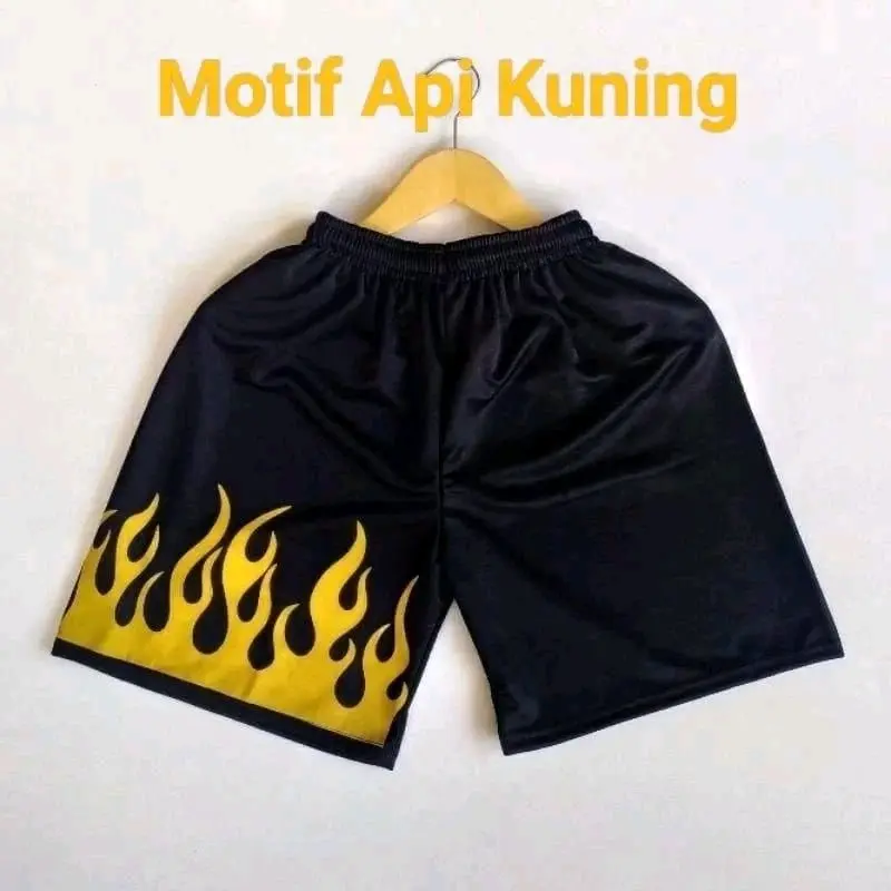PAKET 3 PCS Celana pendek anak motif api pria wanita usia 7-15 tahun Fashion 2