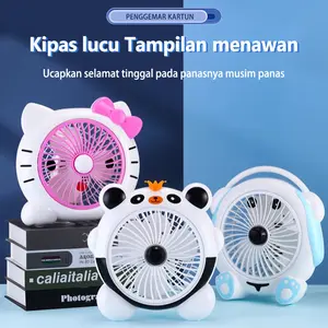 [COD] kipas Angin Karater Kipas angin meja listrik Desk Fan Karakter Portable table fan