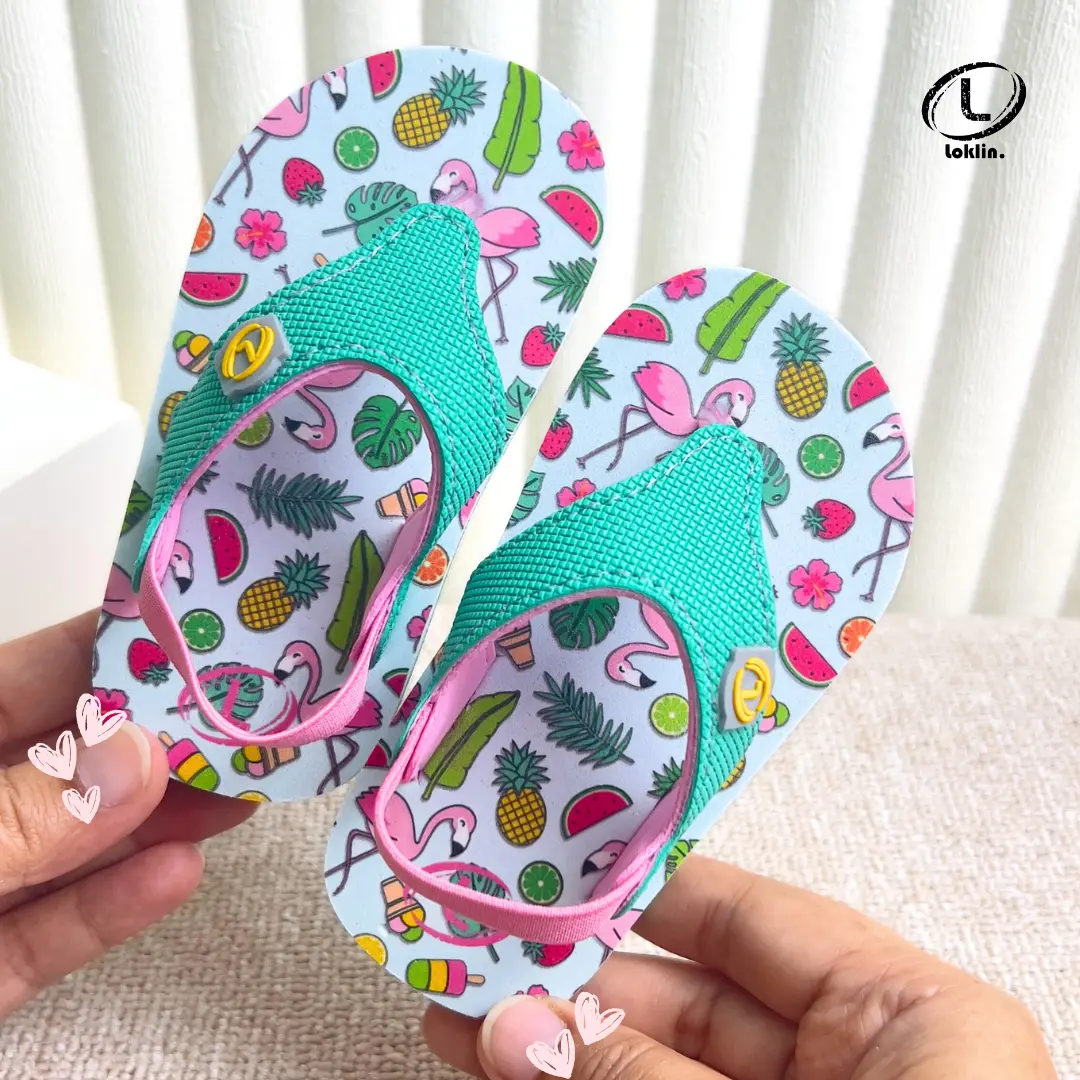 Sandal Jepit Anak Perempuan Loklin Sendal Sepatu Bayi Balita Cewek Kids Flipflop Tropical Summer