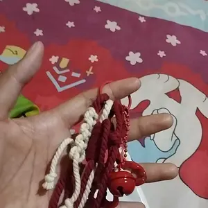 [ RED ] Bag charm Marron series Merah lucu aesthetic gantungan kunci tas tumblr koper kekinian korea silver makrame satin