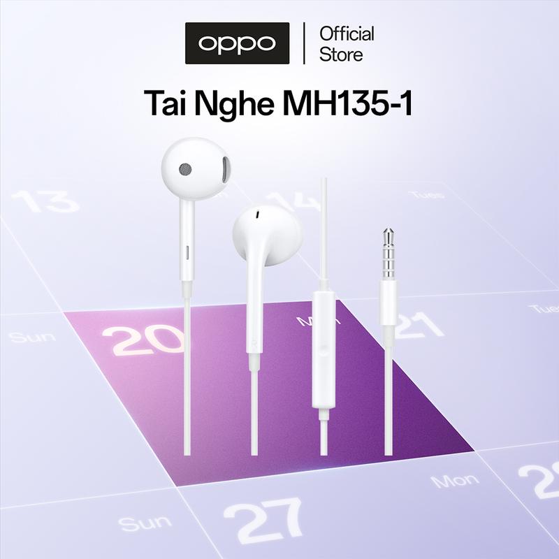 Tai Nghe Có Dây OPPO MH135-1 3.5mm | Mic Thoại | Âm Thanh Sống Động | Nhét Tai Earphone | Hàng Chính Hãng