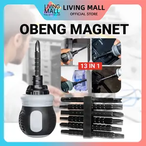 Obeng CRV Set 13in1 Obeng cebol karet / Obeng Ratchet Dua Arah Bolak Balik cebol mini Multifungsi Model Rachet / Obeng Magnet