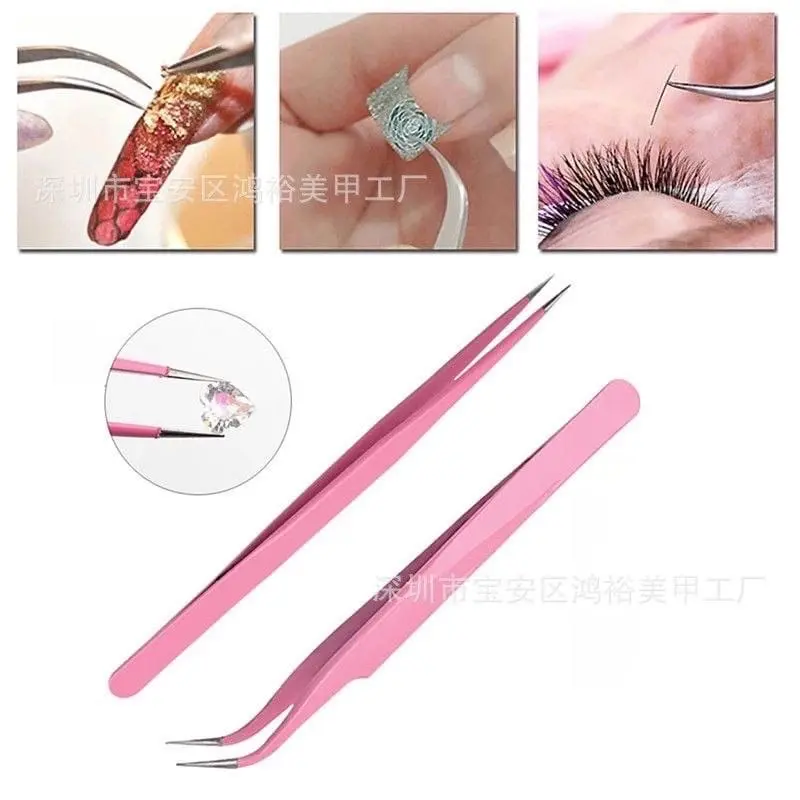 ￼LEM BULU MATA JUNIES HITAM dan Pinset Tweezer Lurus Bengkok / Jepitan Pinset Bulumata / Pinset Sticker Journal/ Eyelash Extension Pinset Serbaguna Pinset 5