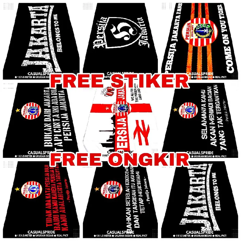 Bendera Persija Jakarta The Jack Ultras Curva Nord 1928 Casuals Ukuran Besar - Koleksi Bola Indonesia yang Spesial 0