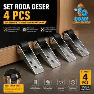 4PCS Set Roda Geser untuk Pintu Turun Roda Pendukung Bawah Pintu Multifungsi