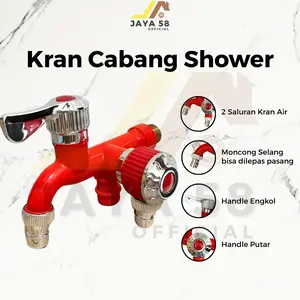 Keran Cabang Shower ABS Kran Air Plastik Double Kamar Mandi Toilet WC 1/2 inch