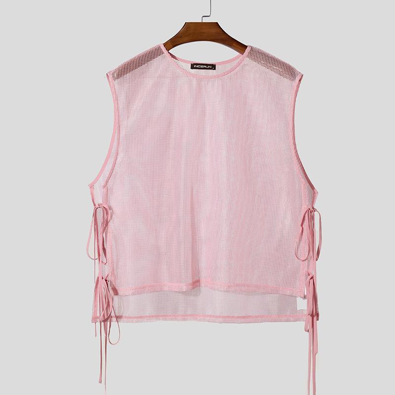 Áo Ba Lỗ Cho Nam, INCERUN, Không Tay, Thiết Kế khoét Mặc Ngày Lễ, Kiểu Sando Singlet, Áo Vest Dáng Rộng Vừa Vặn, Phong Cách Phương Tây 1