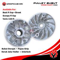Gambar Modifikasi Ori Racing Set Pulley BEAT Karbu Beat Fi ESP Rumah Roller & Kipas Pulley Interlock Bubut Diamond High Quality untuk Beat Deluxe Scoopy Genio dari Modifikasi Ori Kab. Bandung 5 Tokopedia