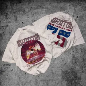 ORI Baju Kaos P&B Oversize Led Zeppelin - T Shirt Band Vintage Led Zeppelin Oversized Model White 20s