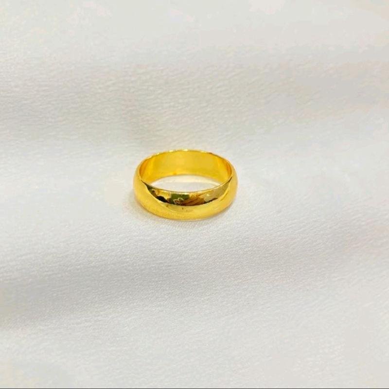 Cincin Murah Titanium Wanita Anti Karat Model Polos Perhiasan Lapis Emas 24k Terbaru Rings 5
