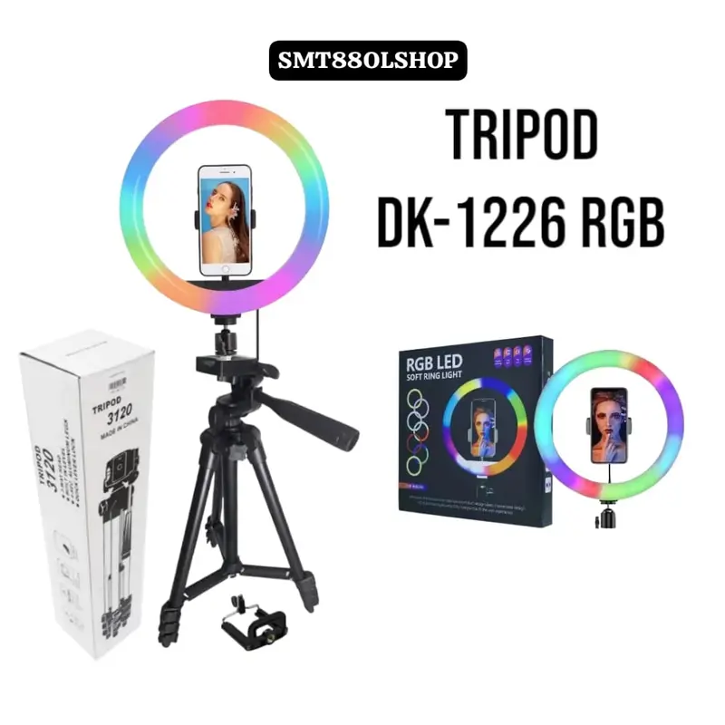 TRIPOD DK-1126 / DK-1226 Make Up Vlog + Ring 26cm free Sarung Tripod 2