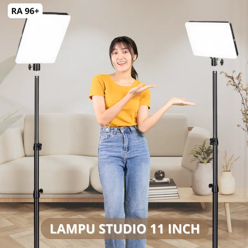 Lampu Foto 11inch Led Lampu Lighting Lampu Sorot Lighting Studio+Tripod Lampu Konten Kreator Lighting Studio Lampu Live Vlog 2