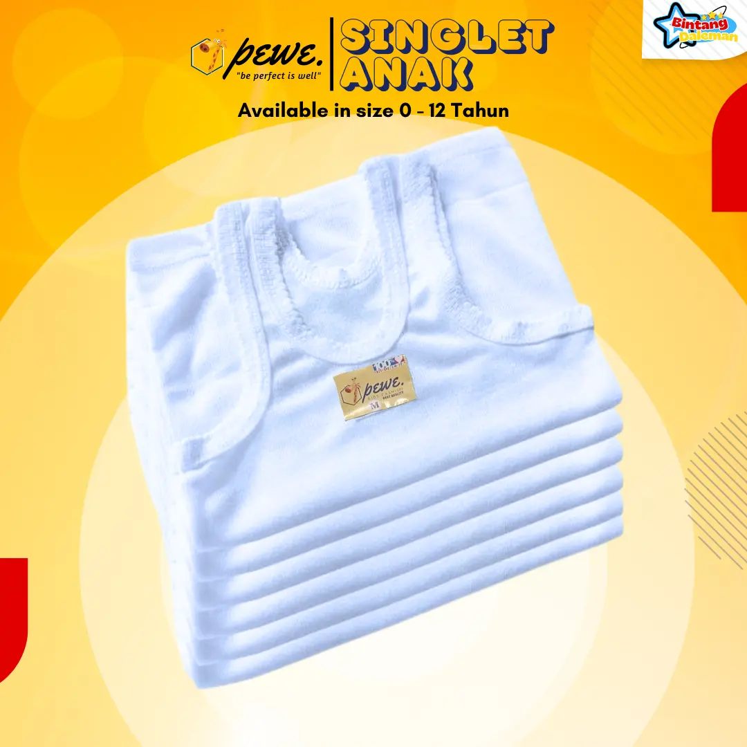 GROSIR 12PCS KAOS DALAM ANAK PUTIH POLOS LUSINAN baju cotton merk mom kaos dalam  anak perempuan