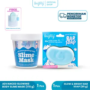 [READY STOCK] Brighty Advanced Glowing Body Slime Mask X Glow & Bright Bar Soap Masker body glowing