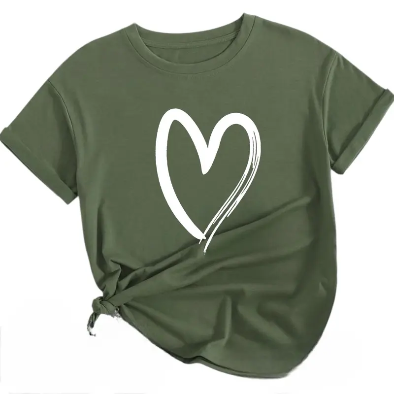 Baju Atasan Kaos katun combed/kaos wanita/baju wanita Santai Printing Oversize Spandex LOVE Oblong Tee Panjang Polos Cewek Distro 6
