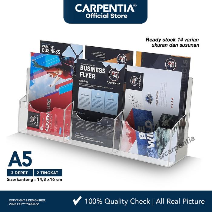 Gambar Carpentia | Tempat Brosur Akrilik 2 Tingkat uk. A5 - Tipe E3 - 2 Susun [Acrylic Display Holder, Kantong Flyer, Standing] dari Carpentia Indonesia Kota Tangerang Selatan Tokopedia