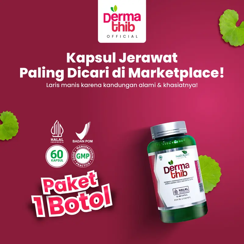 Dermathib Perawatan Jerawat dan Bekas Jerawat Wajah, Jerawat Meradang, Jerawat Punggung, Jerawat Bopeng Gatal Berjerawat BPOM Isi 60 0
