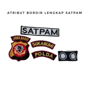 Atribut bordir satpam lengkap Pria untuk seragam PDH PDL