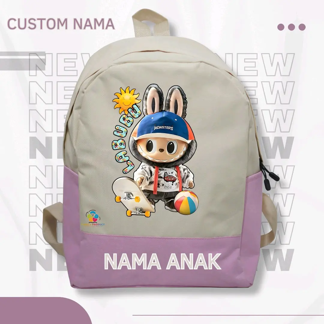 Tas Ransel Backpack anak karakter Labubu scetbour - anak Sekolah TK SD Rekomended Banget Termurah dan (Free Nama)
