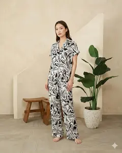 Tasya One Set setelan wanita celana panjang tangan pendek Busui frendly bahan rayon premium (daster, dress, piyama)