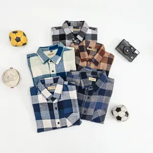 Sadonado-Kemeja Flanel Anak Kotak-Kotak Lengan Panjang
