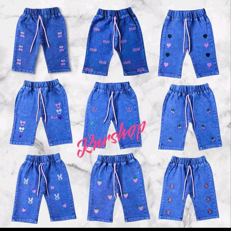 Celana Jeans 3/4 Anak Perempuan Usia 1-5 Tahun 0