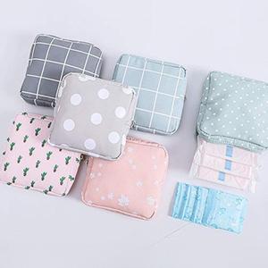 6pcs Bolsas para toallas sanitarias, Organizador de almacenamiento de protectores menstruales, Porta tampones, Monedero, Productos de higiene para mujeres