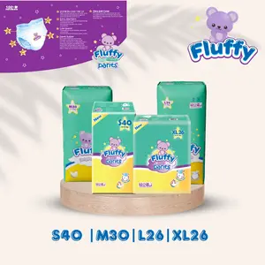 FLUFFY Termurah Popok Bayi Celana Size S40 M30 L26 XL26 Pcs