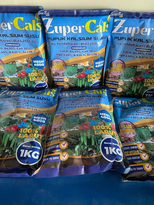 Zupercals Pupuk Pelebat Daun Bawang, Perbesar Daun, Kalsium+Boron Percepat Pertumbuhan Tunas Baru Anti Kuning Dan Anti Hama Penyakit Kemasan 1KG 6