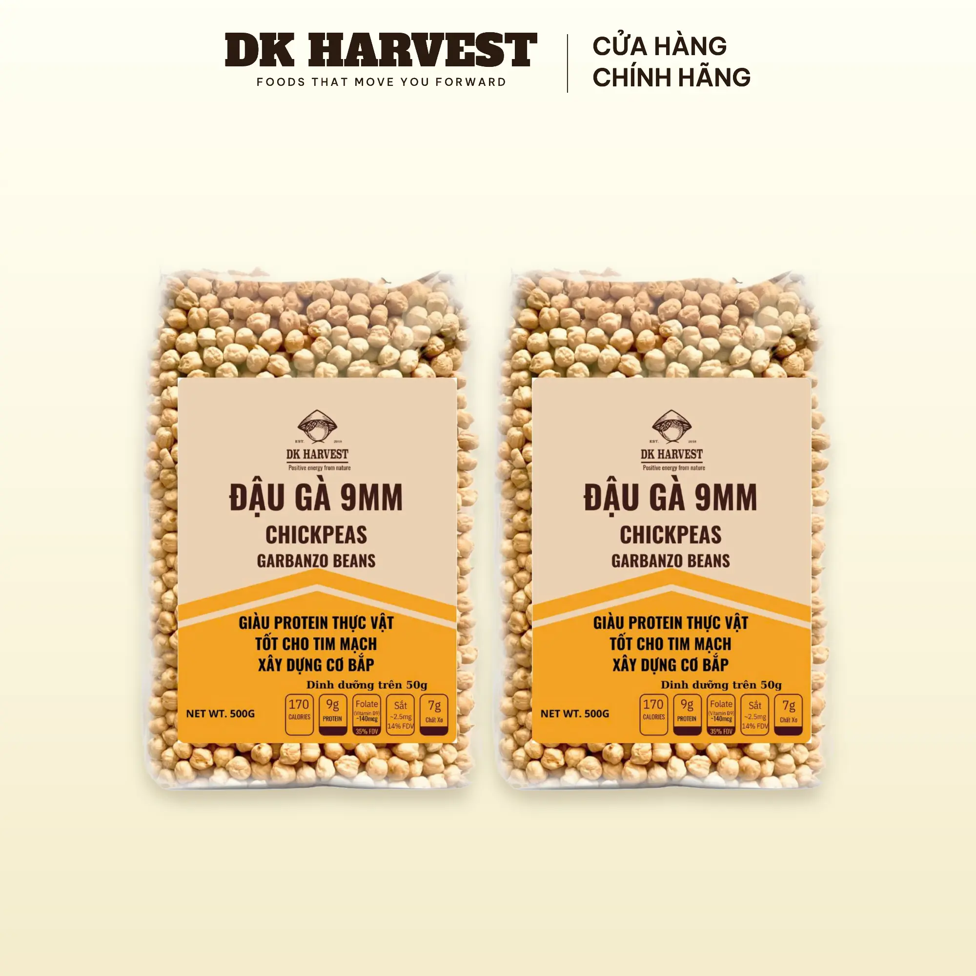 500g - 1kg Đậu Gà DK Harvest - Hàng Mới Tháng 2 - Size 9mm, Nhập Khẩu Chính Ngạch | Giàu Protein, Tốt Cho Sức Khỏe