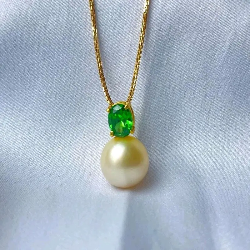 [B] Liontin Nana EMAS Zirkon Oval Mira, mewah dipakai kondangan 9 neclace Elegan 3